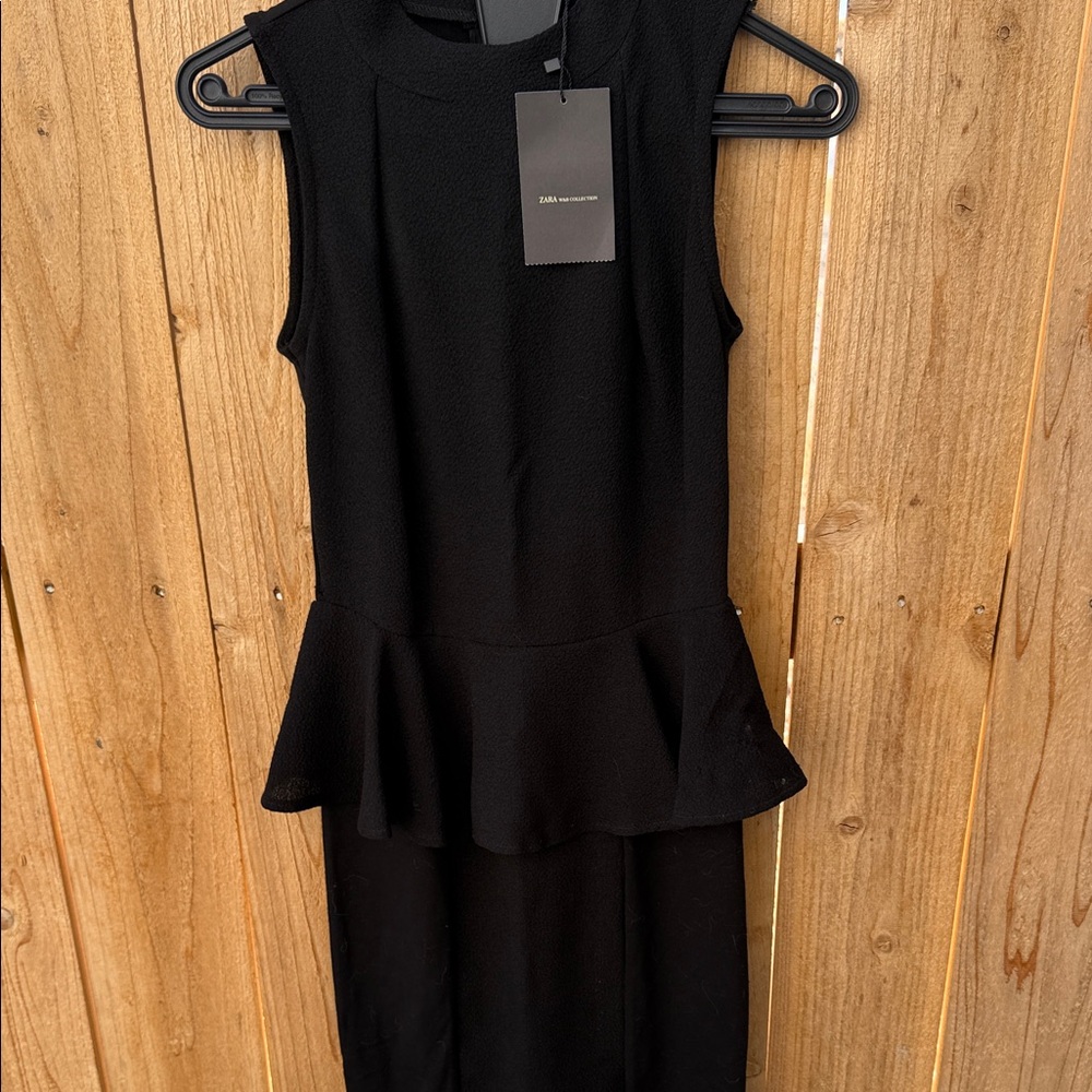 Zara Black Sleeveless Peplum Mini Dress - Picture 4 of 14